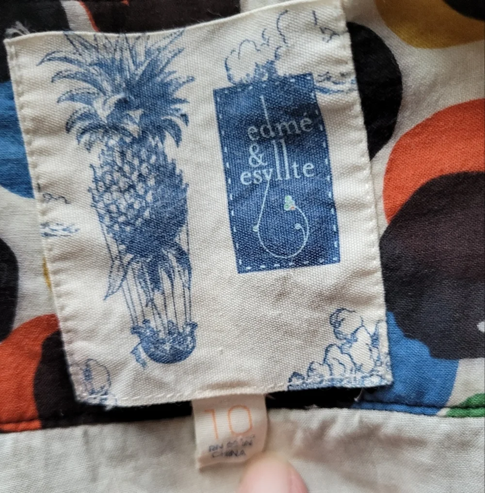 Anthropologie Edme & Esyllte Watercolor Polka Dot Skirt, VGUC, Size 10 - Picture 9 of 11
